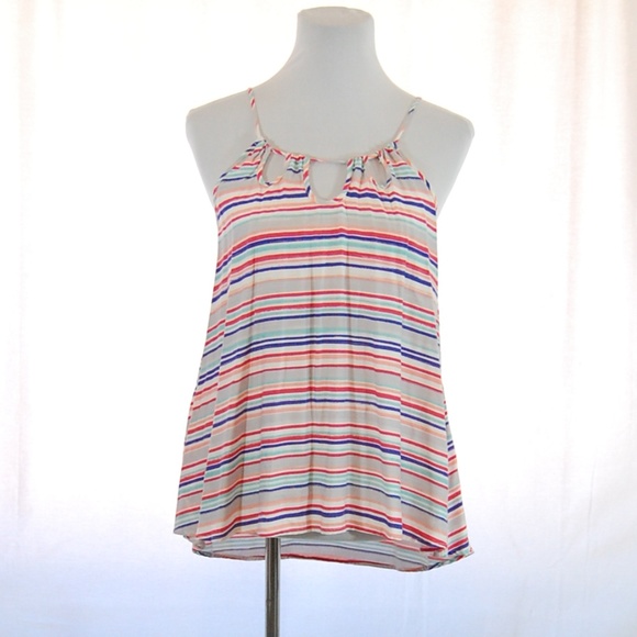 Striped Keyhole Flowy Tank Top (NWT) - Picture 2 of 7